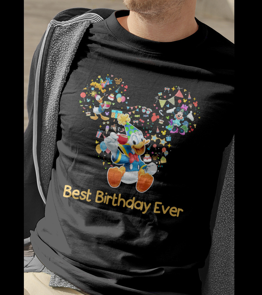 Best Birthday Ever Donald Duck Party Celebration Mickey Mouse T-Shirt