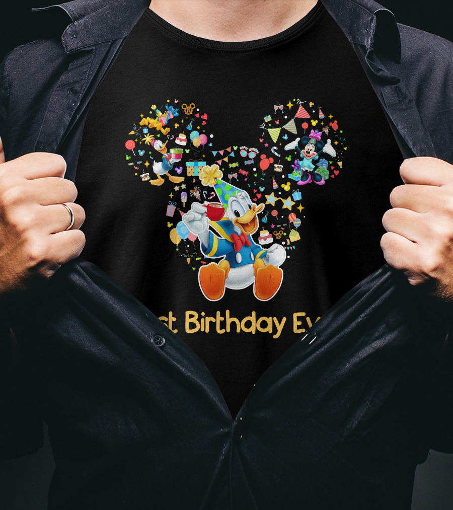 Best Birthday Ever Donald Duck Party Celebration Mickey Mouse T-Shirt