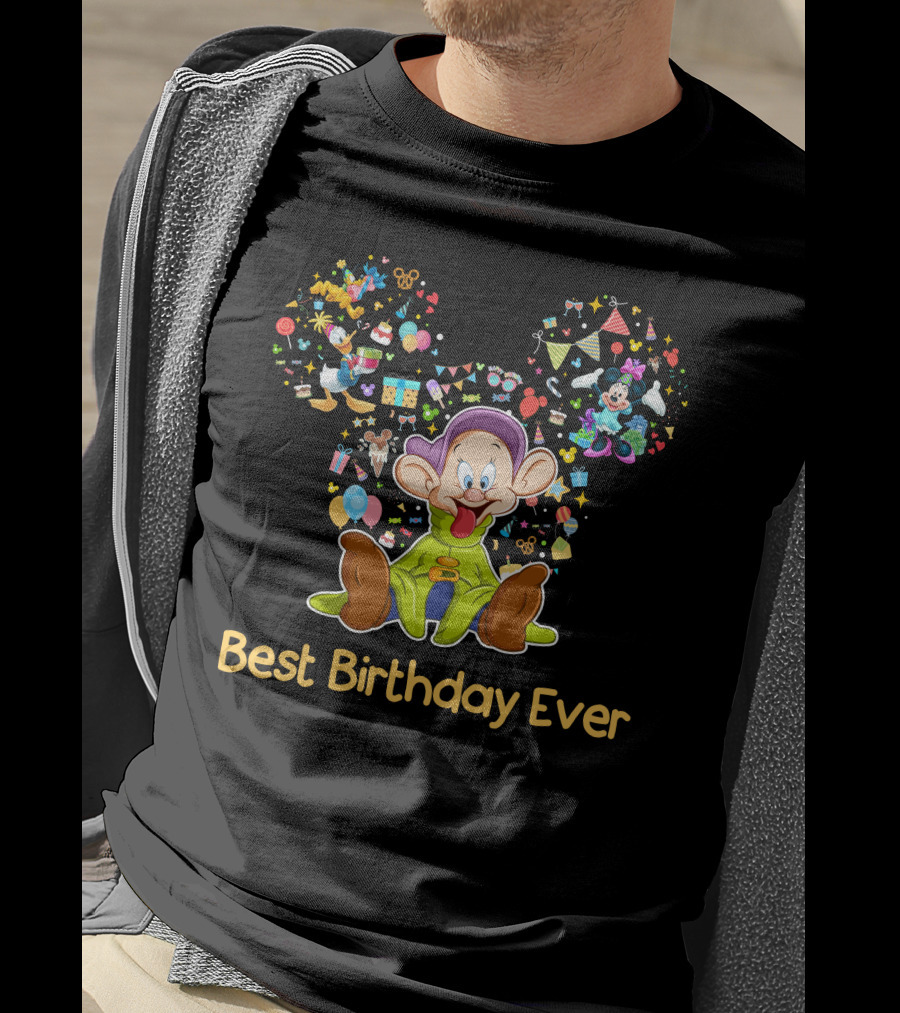 Best Birthday Ever Dopey Mickey Ears Disney Magic T-Shirt