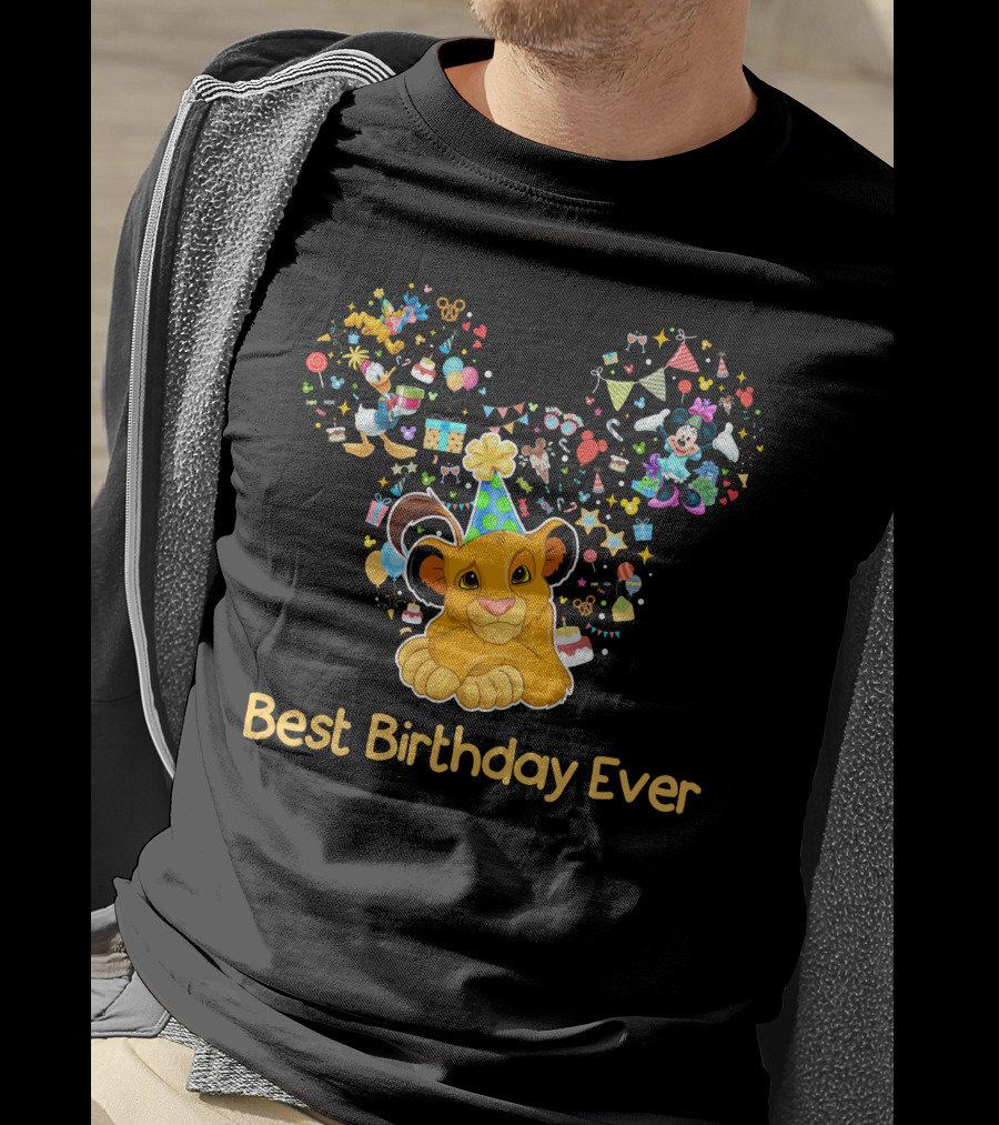 Simba Best Birthday Ever Disney Mickey Mouse Ears Party Hat T-Shirt
