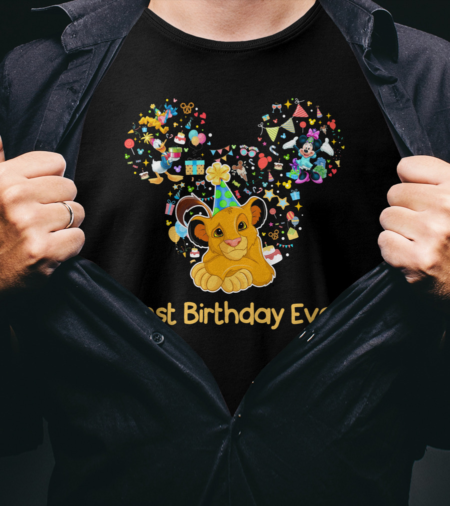 Simba Best Birthday Ever Disney Mickey Mouse Ears Party Hat T-Shirt