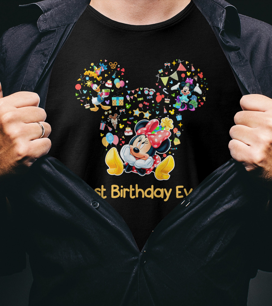 Minnie Mouse Best Birthday Ever Celebration T-Shirt