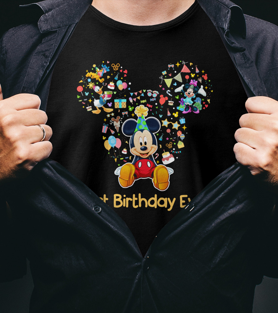 Mickey Best Birthday Ever Celebration Party Theme T-Shirt