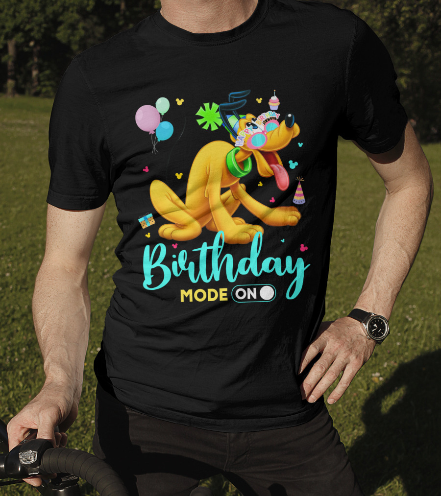 Birthday Mode On Pluto Party Celebration Balloons And Confetti T-Shirt