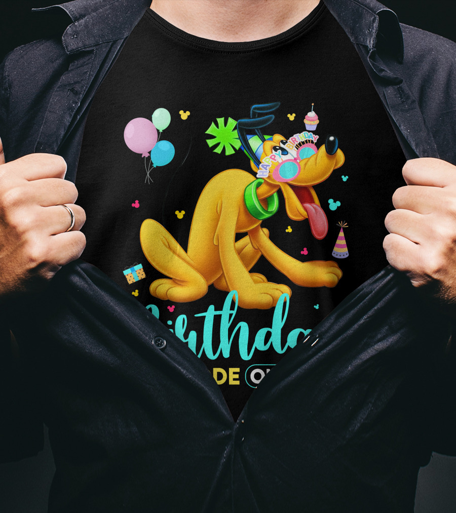Birthday Mode On Pluto Party Celebration Balloons And Confetti T-Shirt