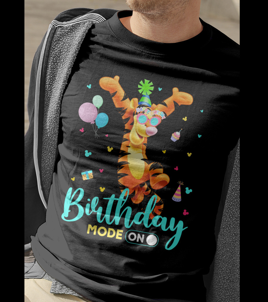 Tigger Birthday Mode On Party Celebration Balloons Cupcake Hat T-Shirt
