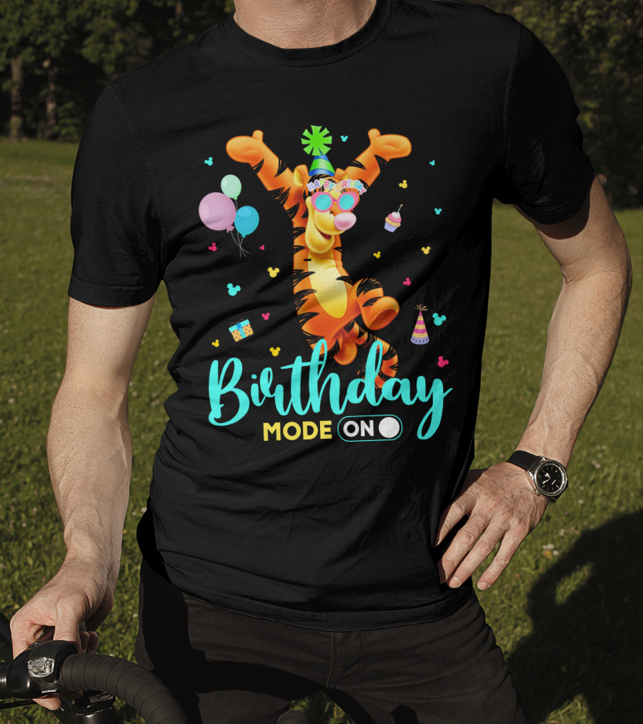 Tigger Birthday Mode On Party Celebration Balloons Cupcake Hat T-Shirt