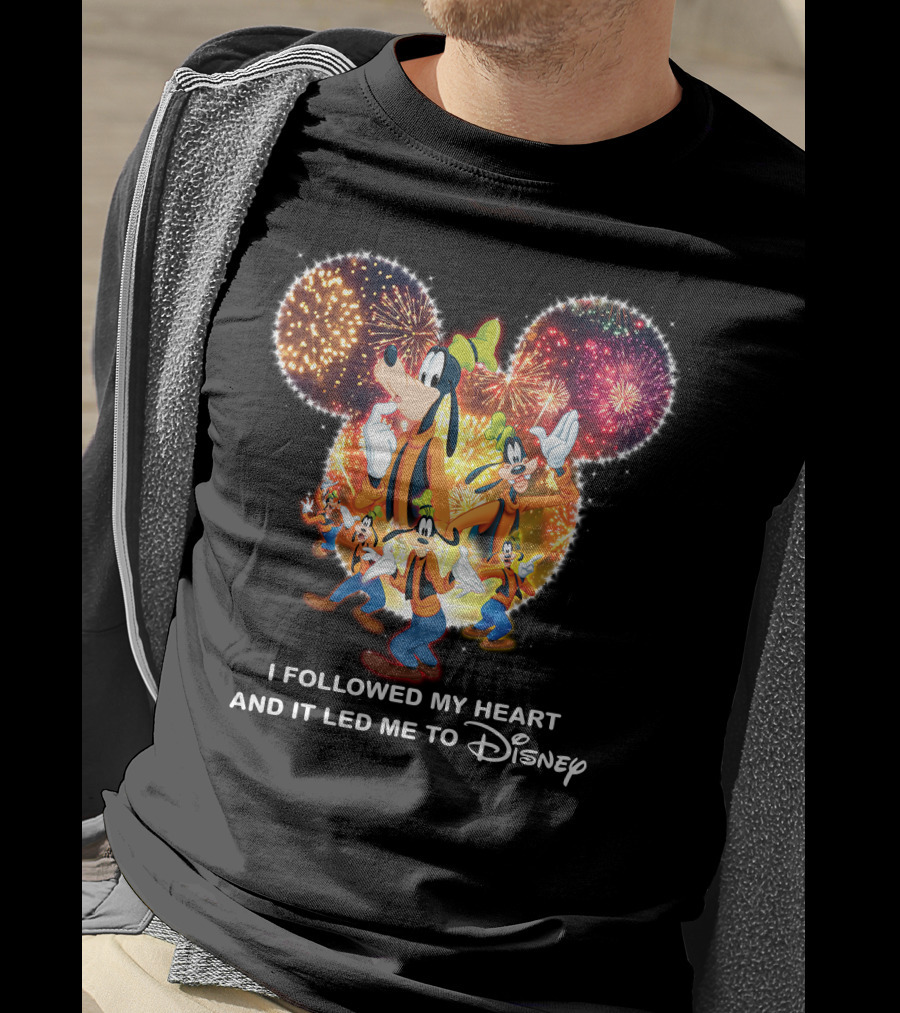 I Followed My Heart And It Led Me To Disney Goofy Fireworks T-Shirt