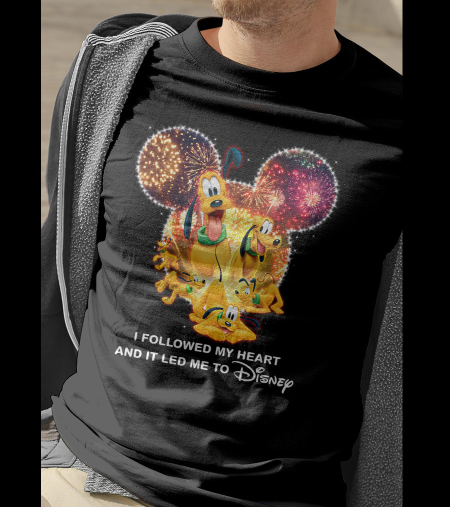 Pluto Fireworks Disney Magic I Followed My Heart T-Shirt