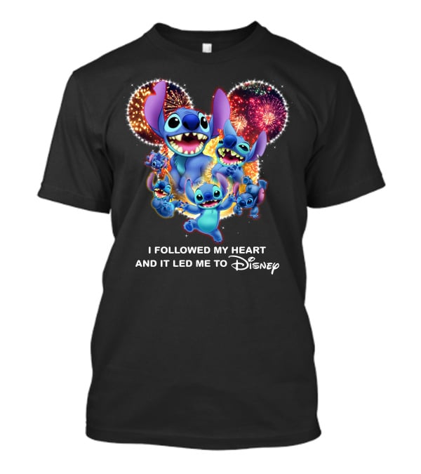 I Followed My Heart And It Led Me To Disney Stitch Fireworks Celebration T-Shirt