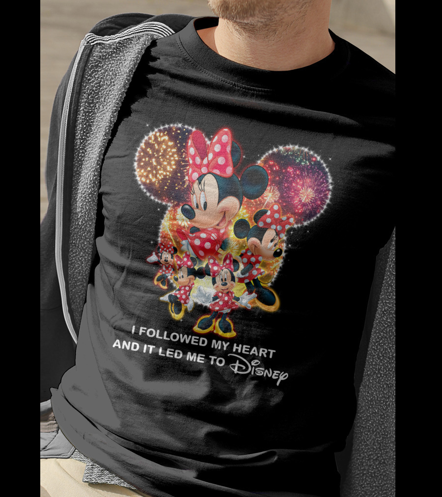 Minnie Mouse Fireworks I Followed My Heart Led Me To Disney T-Shirt