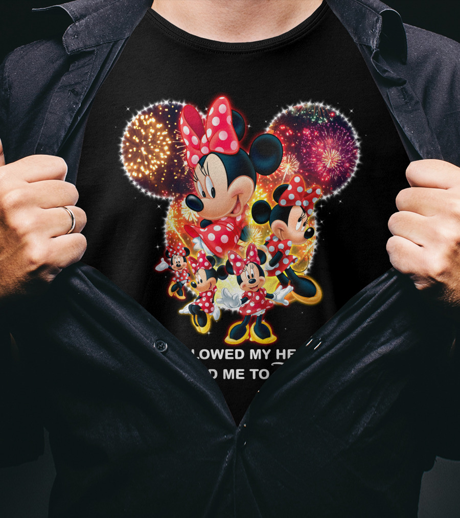 Minnie Mouse Fireworks I Followed My Heart Led Me To Disney T-Shirt