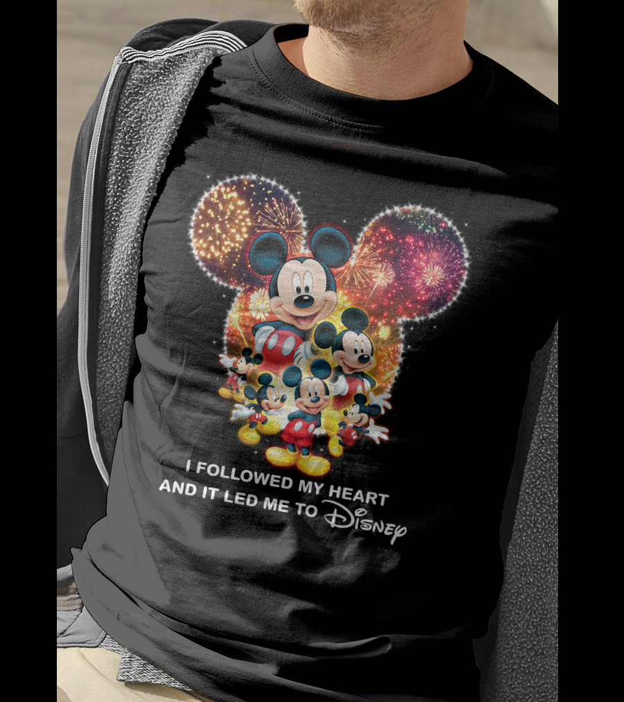 I Followed My Heart And It Led Me To Disney Mickey Mouse Fireworks Celebration T-Shirt