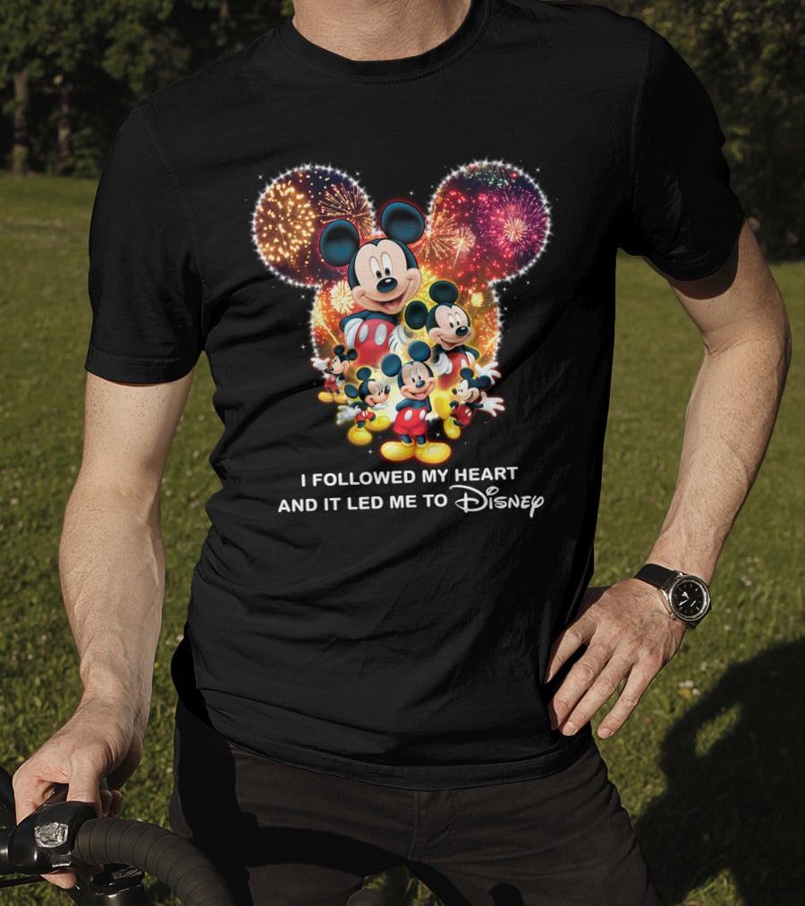 I Followed My Heart And It Led Me To Disney Mickey Mouse Fireworks Celebration T-Shirt