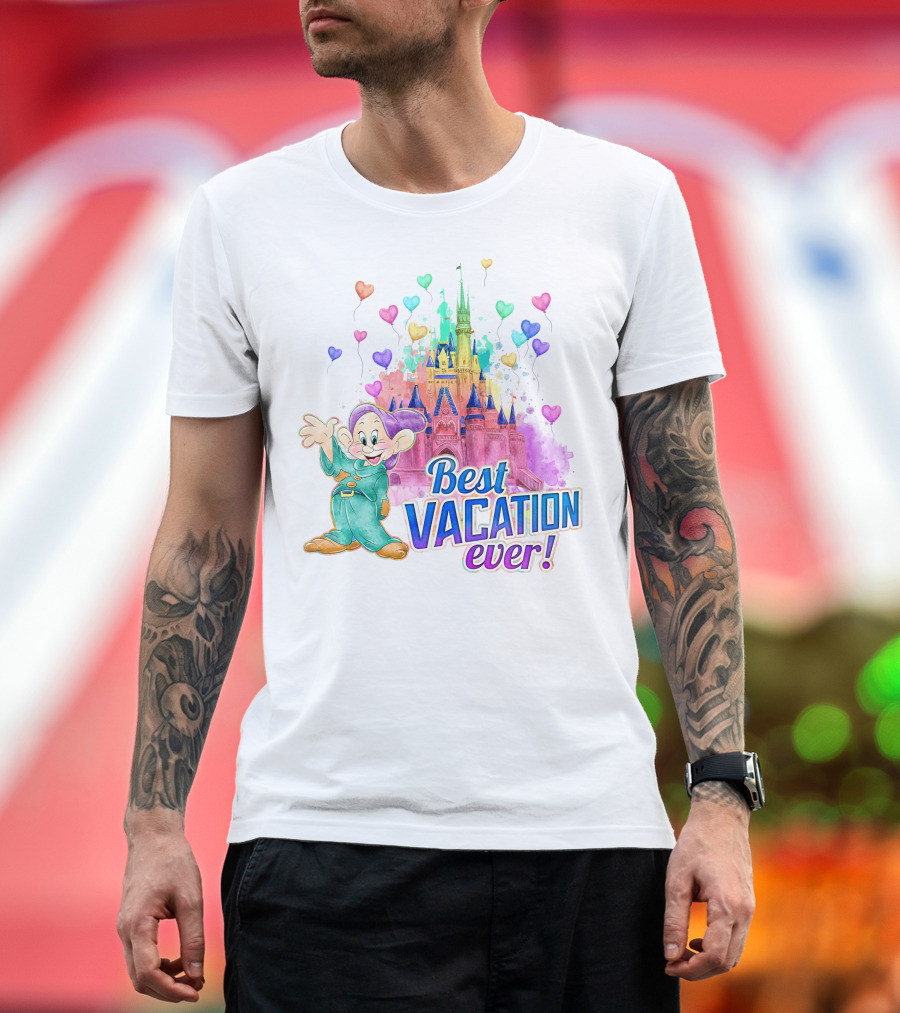 Best Vacation Ever Dopey Castle Hearts T-Shirt