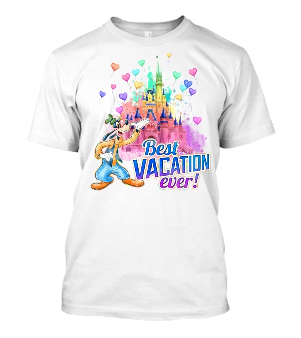 Best Vacation Ever Goofy Disney Castle Balloons T-Shirt