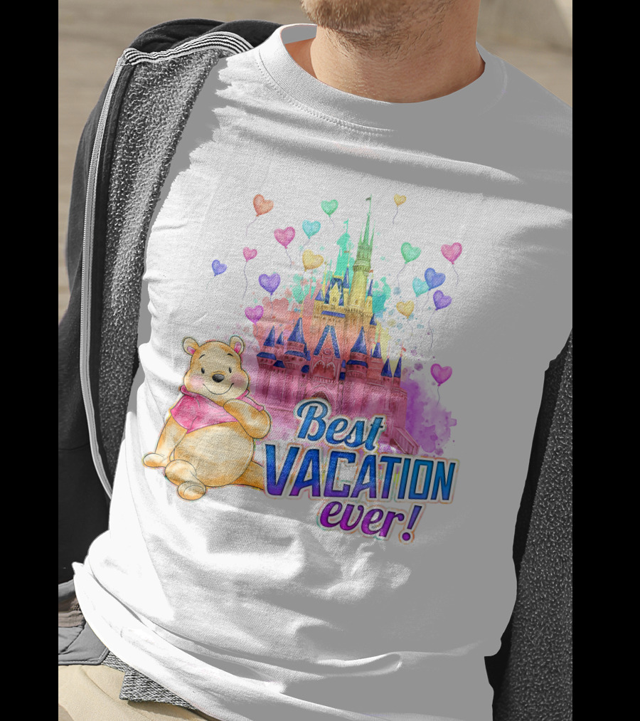 Best Vacation Ever Pooh Castle Balloons T-Shirt