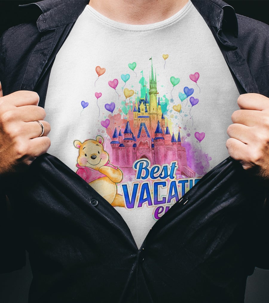 Best Vacation Ever Pooh Castle Balloons T-Shirt