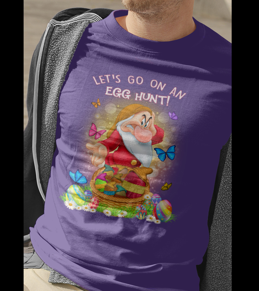 Let's Go On An Egg Hunt Grumpy Butterflies Easter Basket T-Shirt