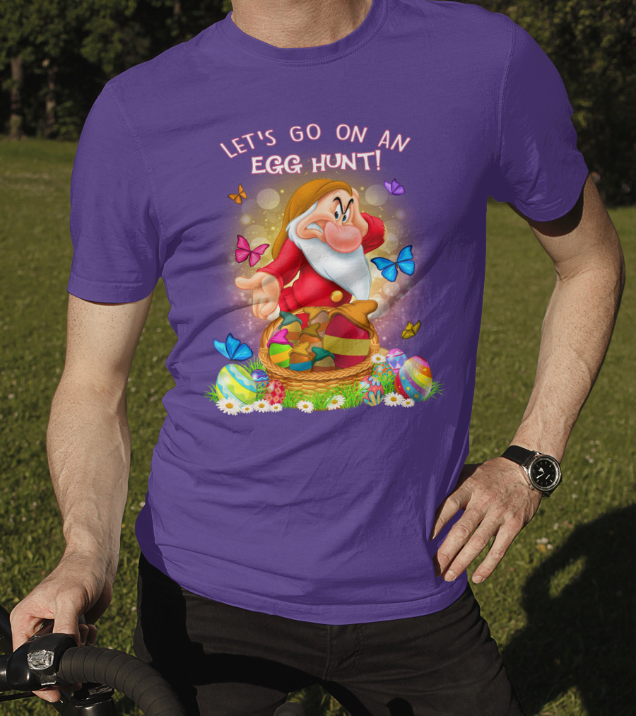 Let's Go On An Egg Hunt Grumpy Butterflies Easter Basket T-Shirt