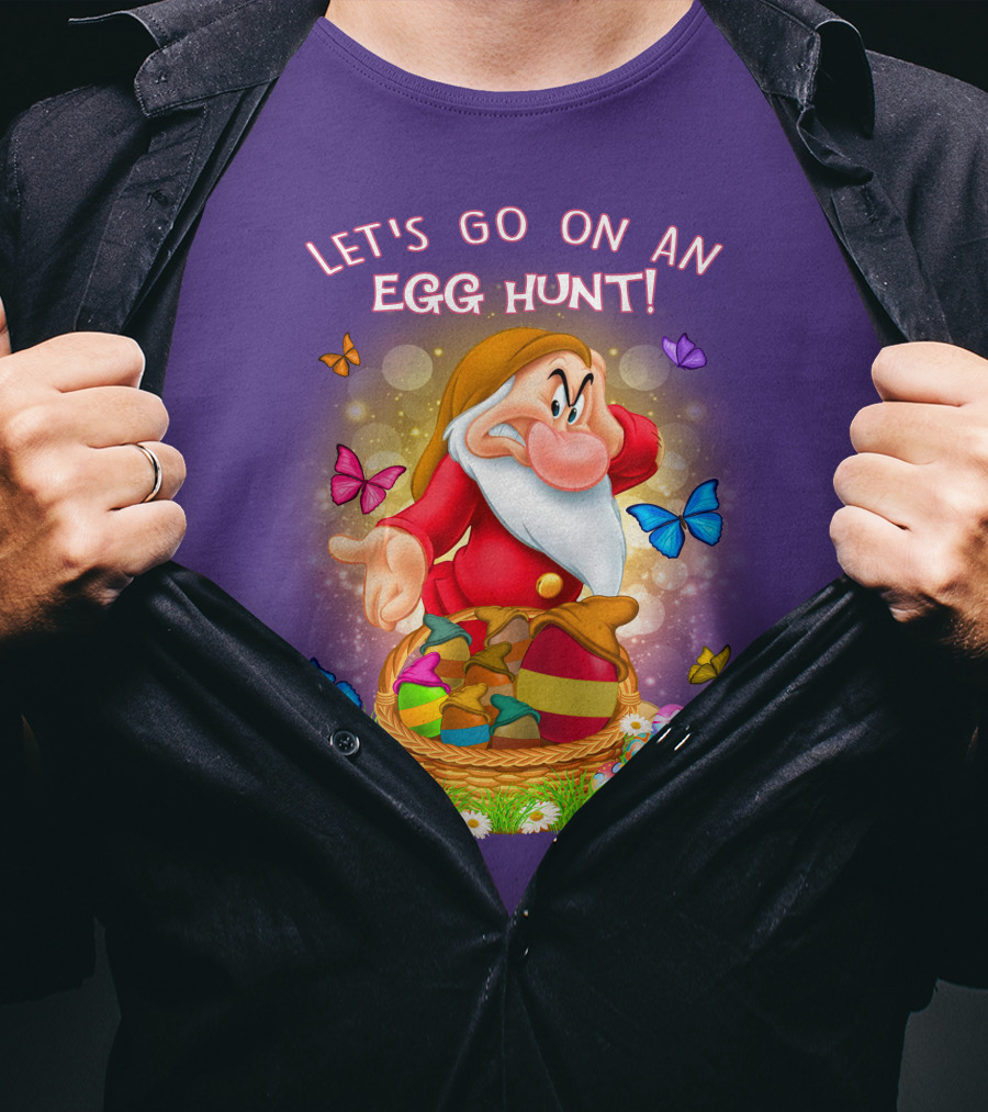 Let's Go On An Egg Hunt Grumpy Butterflies Easter Basket T-Shirt