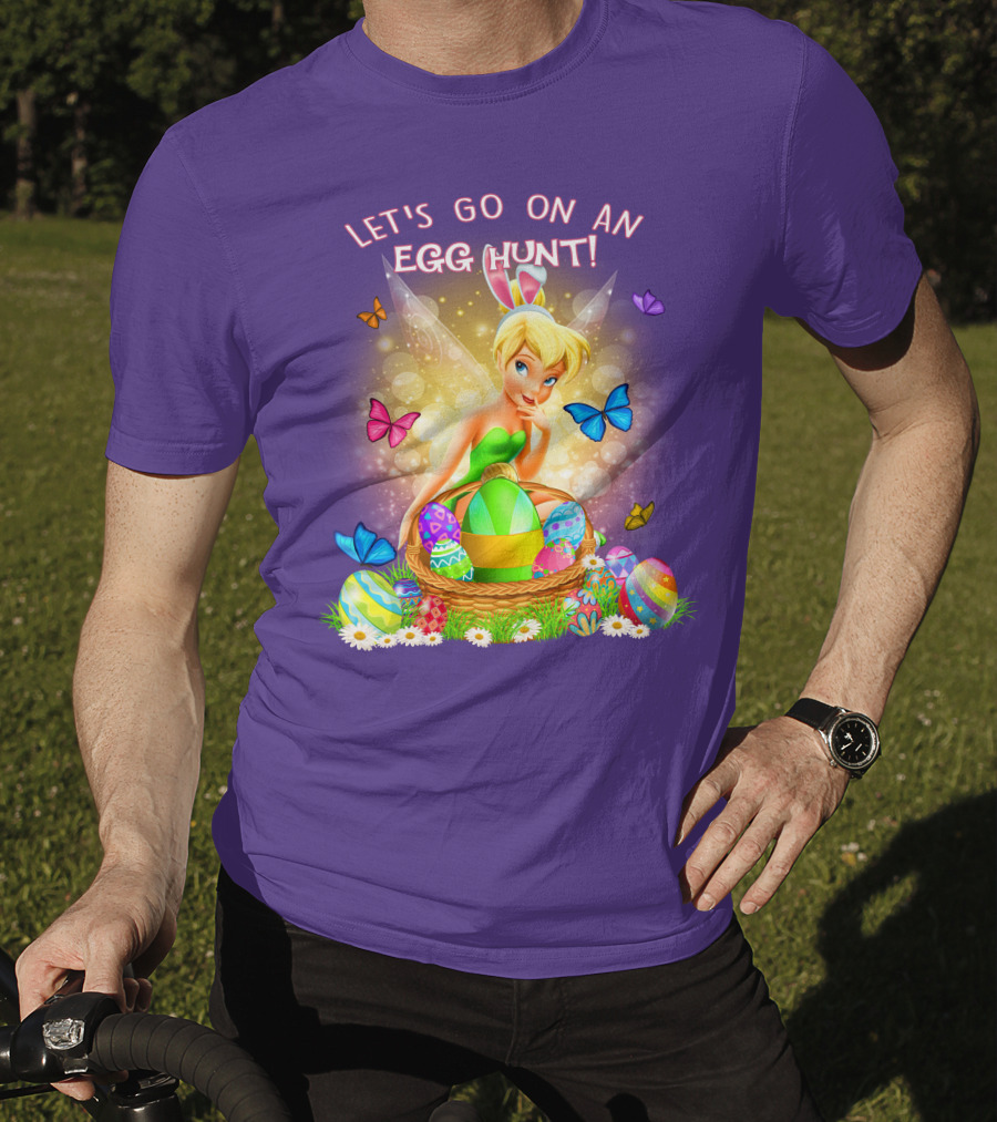 Let's Go On An Egg Hunt Tinkerbell Basket Butterflies T-Shirt