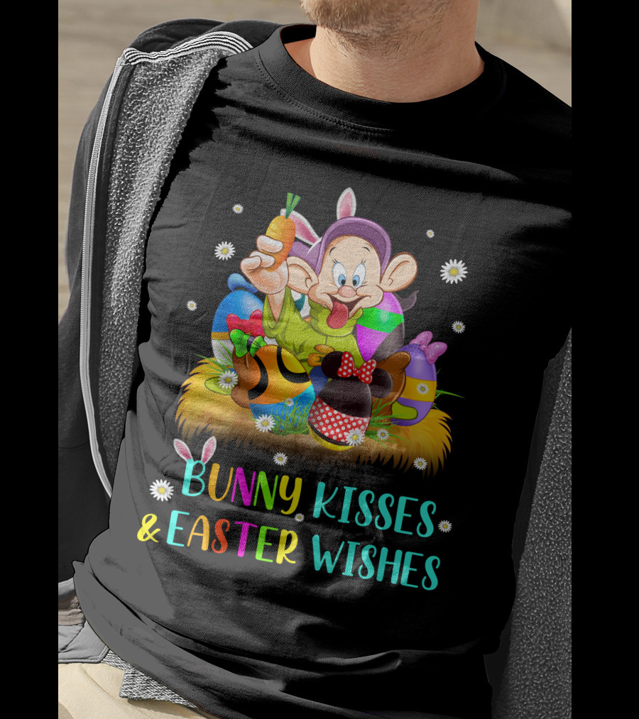 Bunny Kisses & Easter Wishes Dopey Character Easter Eggs Carrot T-Shirt