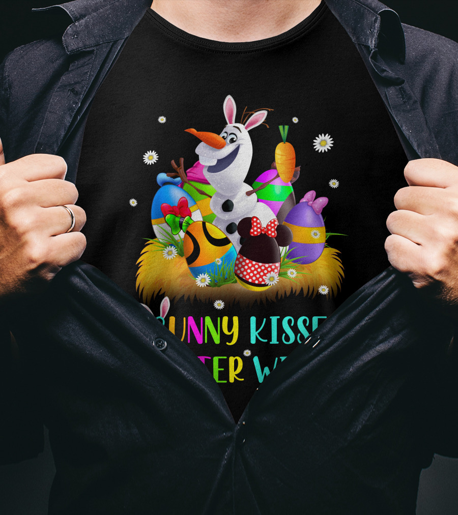 Bunny Kisses & Easter Wishes Olaf With Colorful Eggs And Carrot T-Shirt