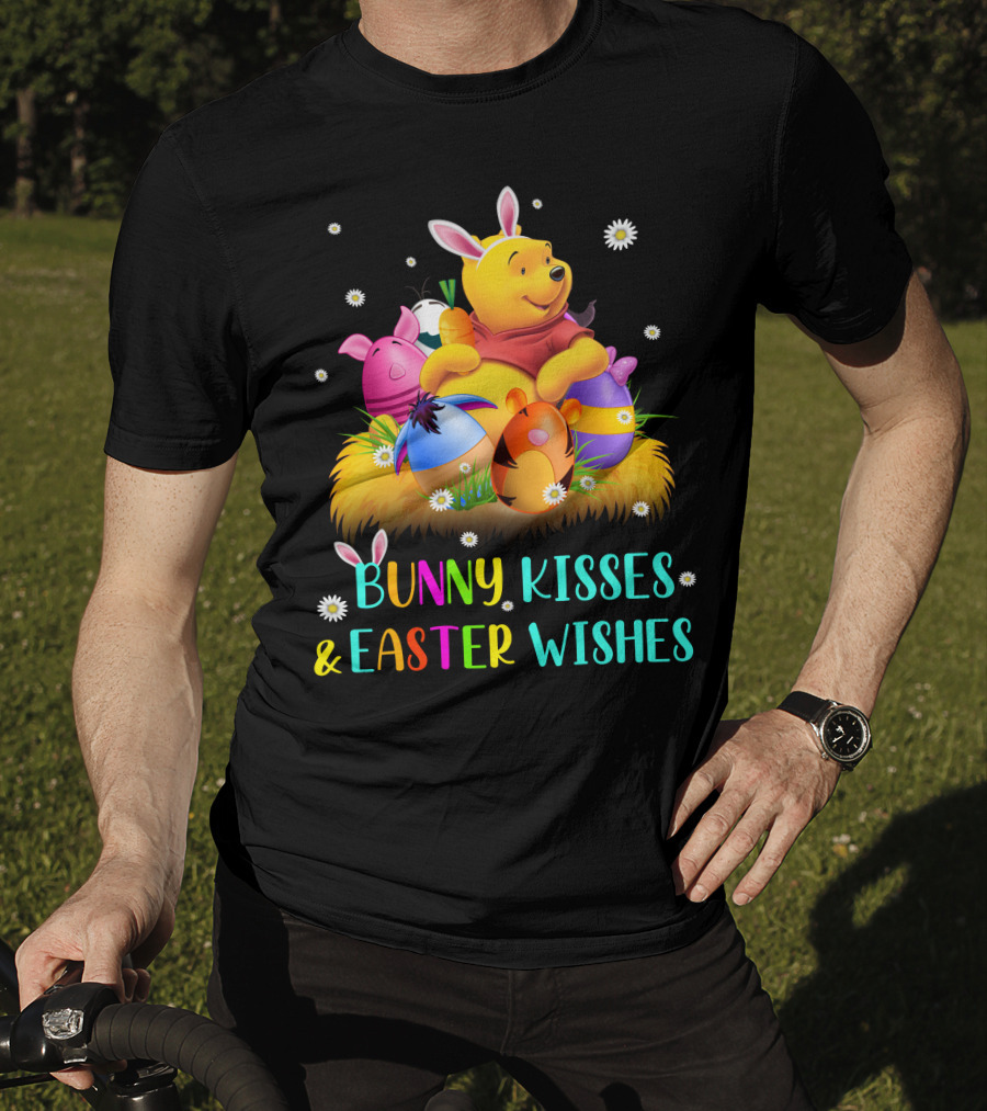 Bunny Kisses & Easter Wishes Pooh Egg Hunt Celebration T-Shirt