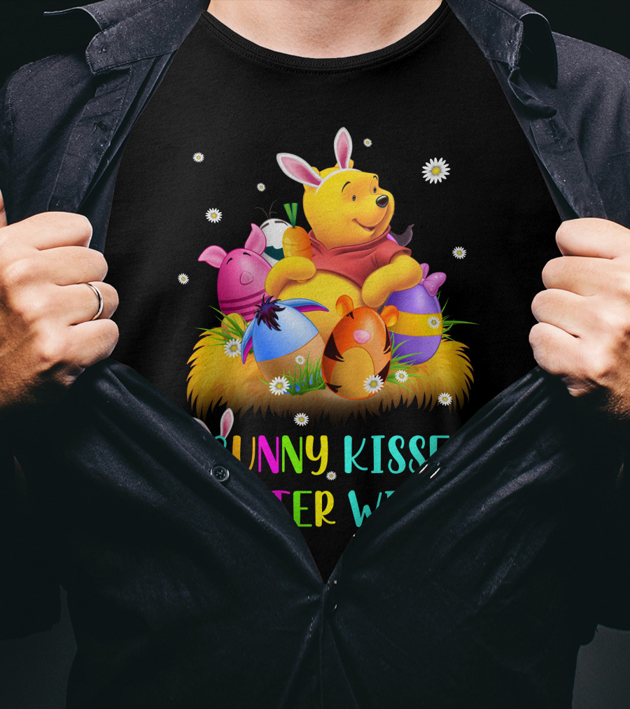 Bunny Kisses & Easter Wishes Pooh Egg Hunt Celebration T-Shirt