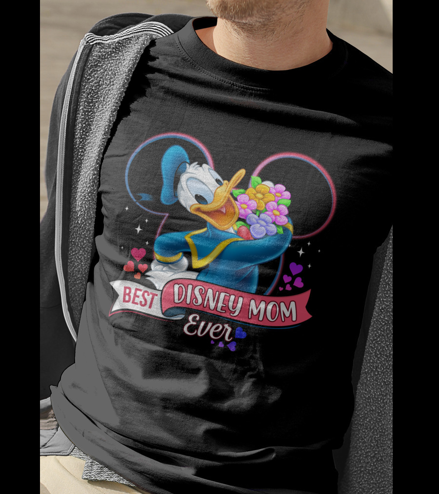 Best Disney Mom Ever Donald Duck With Flowers T-Shirt