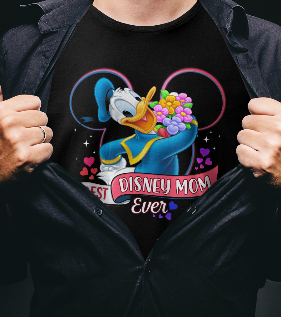 Best Disney Mom Ever Donald Duck With Flowers T-Shirt