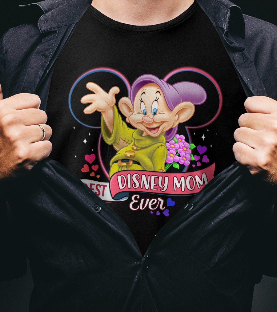 Best Disney Mom Ever With Dopey And Hearts T-Shirt