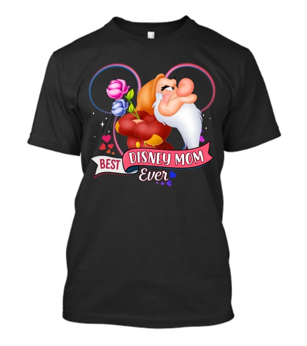 Best Disney Mom Ever Grumpy Roses Hearts Mickey Ears T-Shirt
