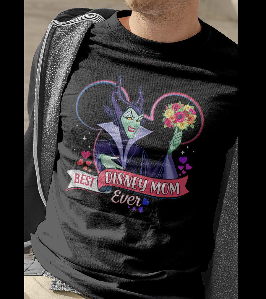 Best Disney Mom Ever Maleficent Holding Flowers T-Shirt