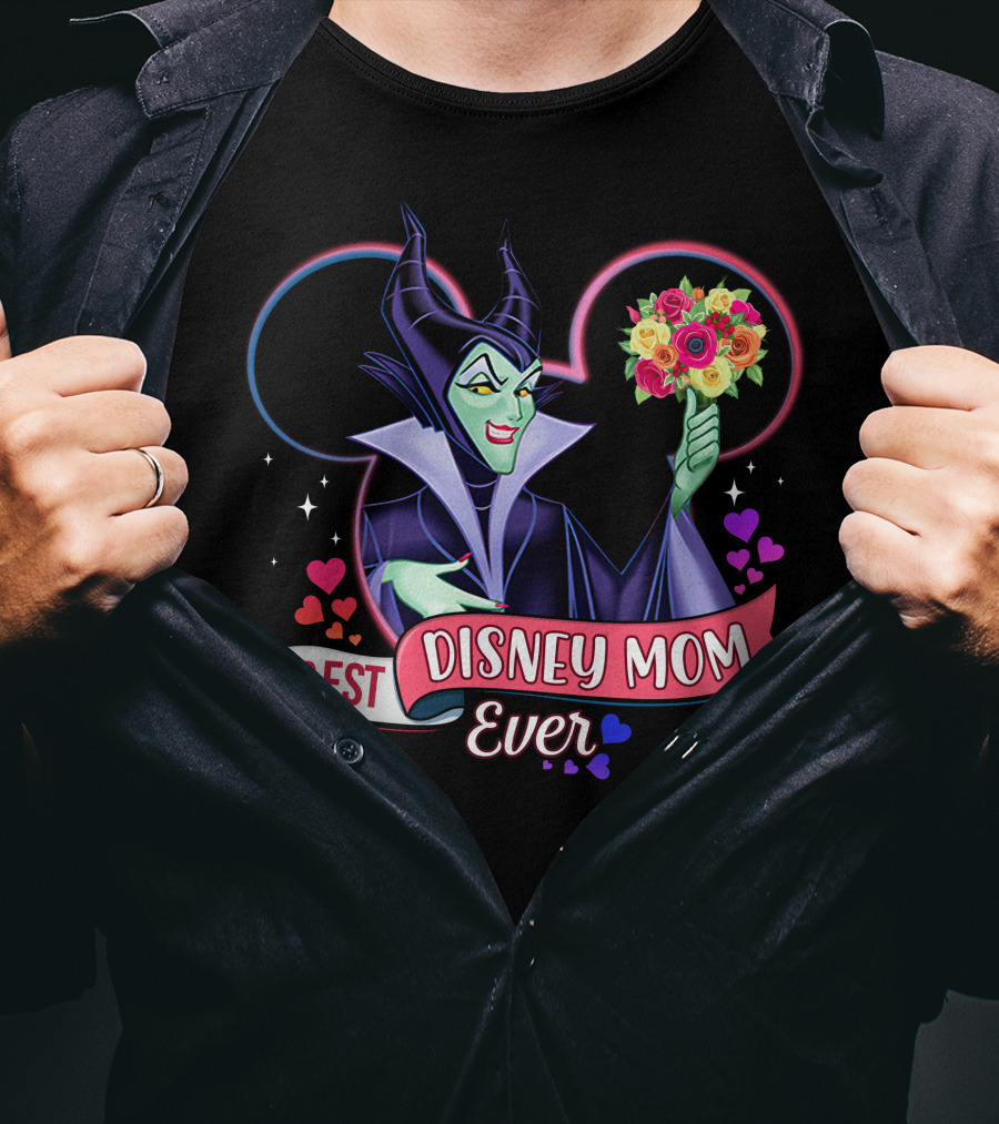 Best Disney Mom Ever Maleficent Holding Flowers T-Shirt
