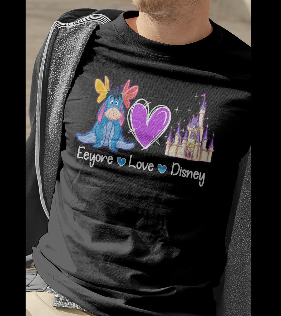Eeyore Love Disney Heart Castle T-Shirt