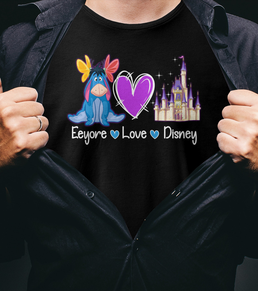 Eeyore Love Disney Heart Castle T-Shirt