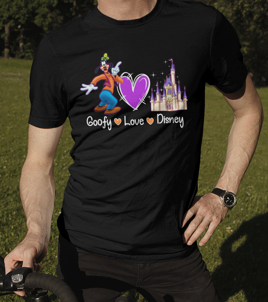 Goofy Love Disney Heart Castle T-Shirt