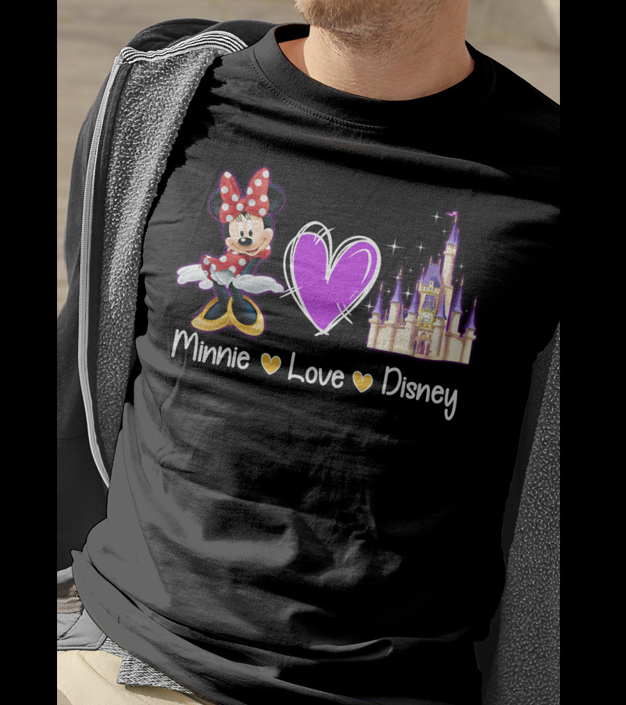 Minnie Love Disney Castle Heart T-Shirt