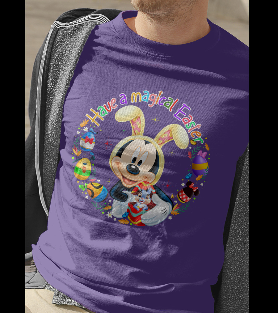 Have A Magical Easter Mickey Mouse With Bunny Ears And Colorful Eggs T-Shirt