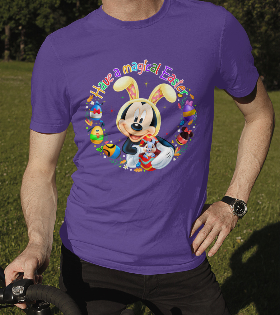 Have A Magical Easter Mickey Mouse With Bunny Ears And Colorful Eggs T-Shirt