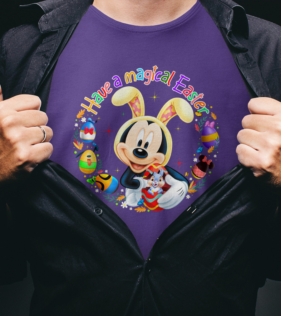 Have A Magical Easter Mickey Mouse With Bunny Ears And Colorful Eggs T-Shirt