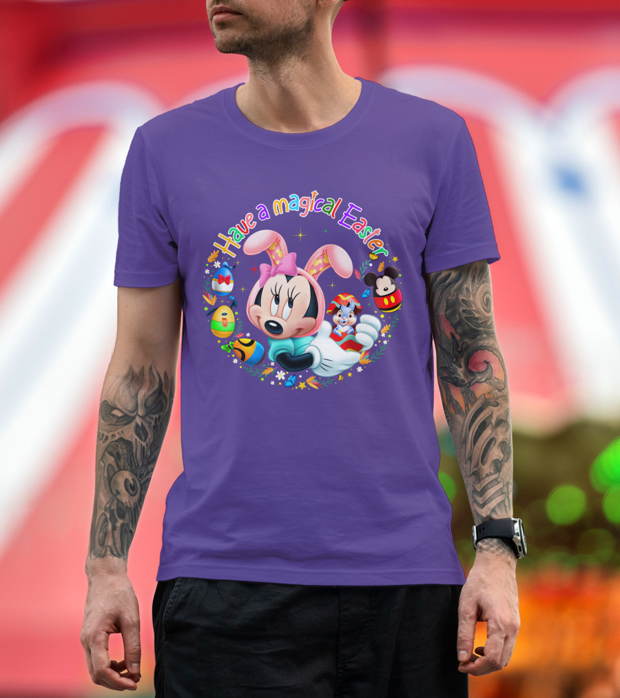 Minnie Mouse Have A Magical Easter With Easter Eggs And Flowers T-Shirt