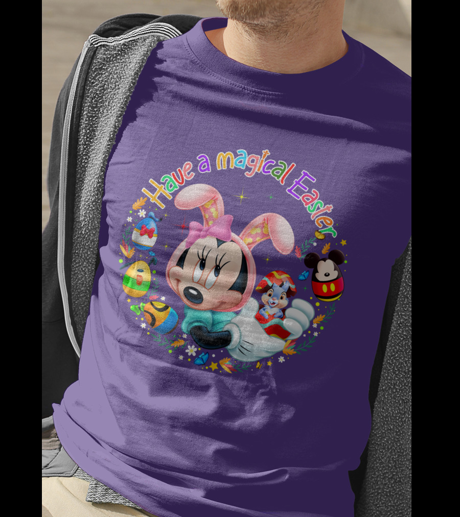 Minnie Mouse Have A Magical Easter With Easter Eggs And Flowers T-Shirt