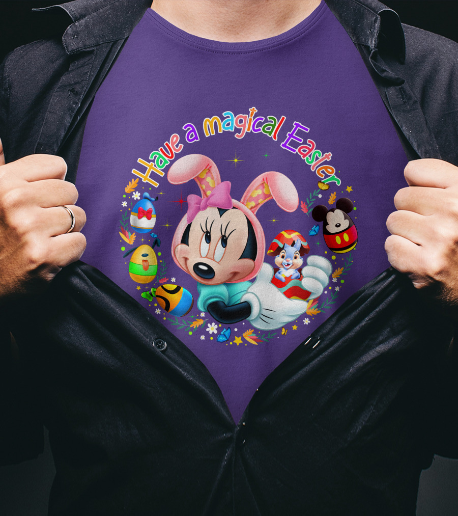 Minnie Mouse Have A Magical Easter With Easter Eggs And Flowers T-Shirt