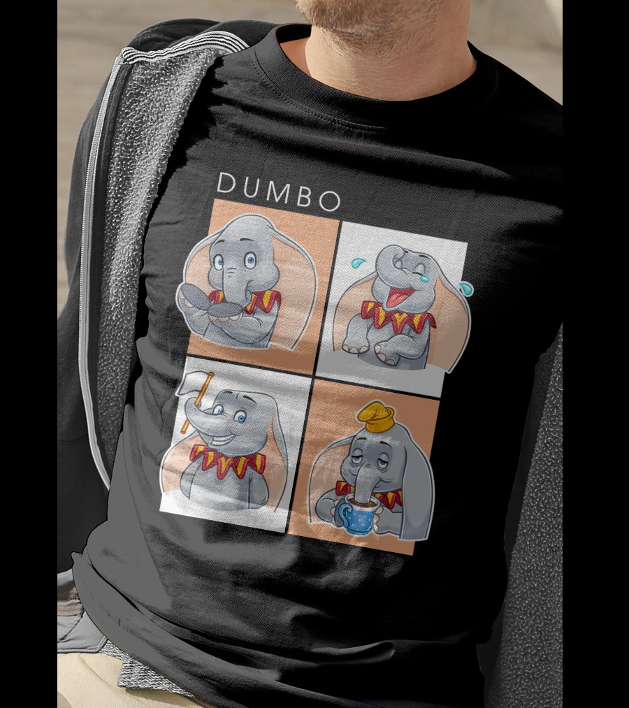 Dumbo Disney Elephant Cartoon Comic Expressions T-Shirt