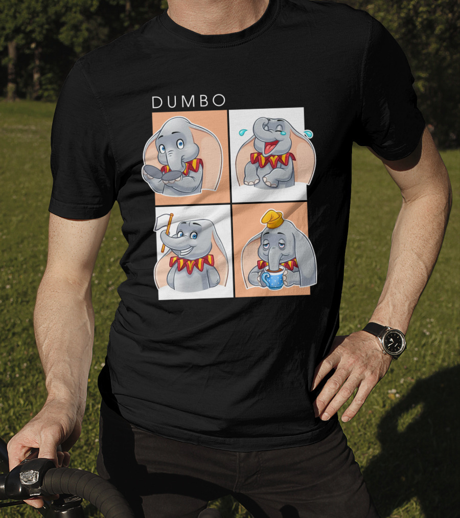 Dumbo Disney Elephant Cartoon Comic Expressions T-Shirt