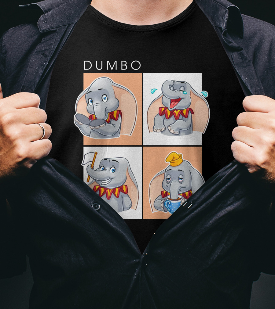 Dumbo Disney Elephant Cartoon Comic Expressions T-Shirt