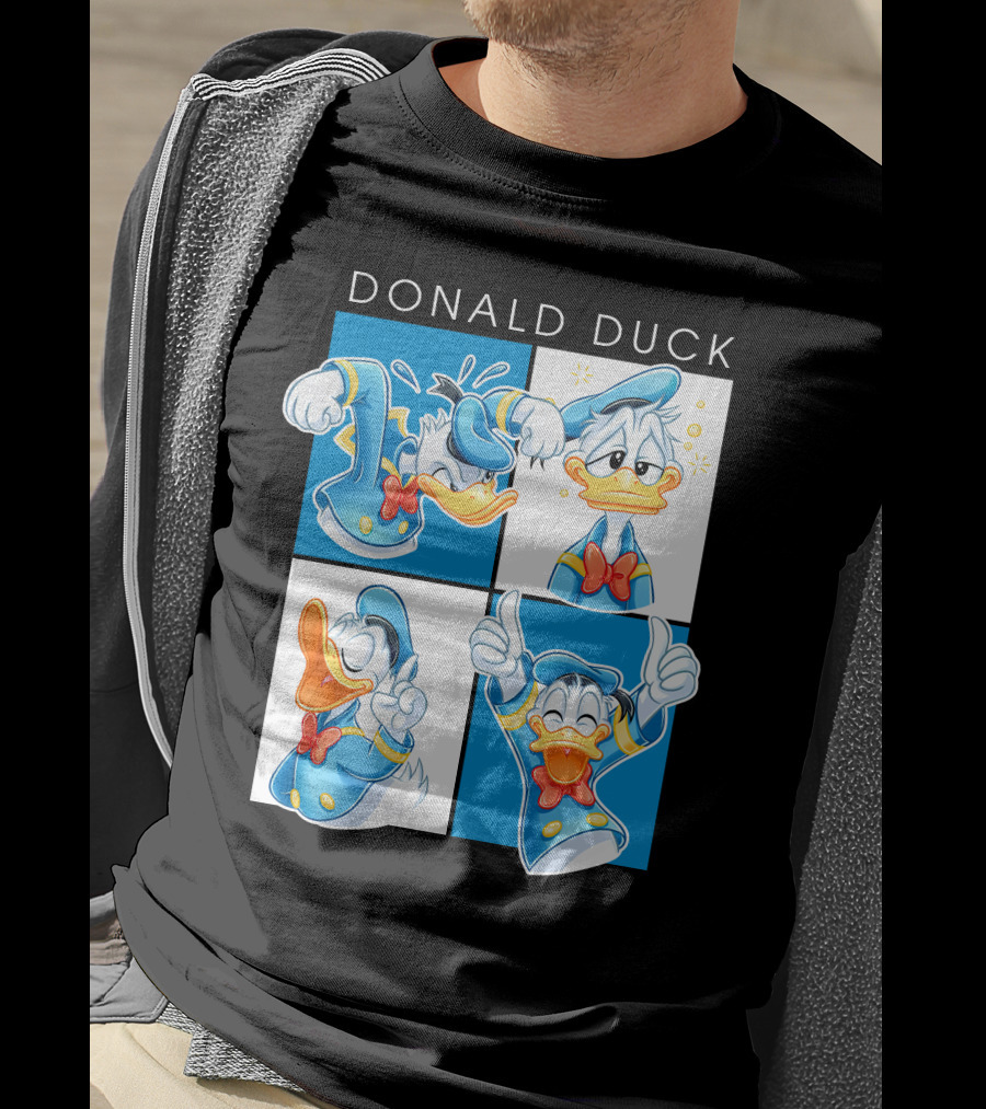 Donald Duck Emotions Blue Sailor Hat Bow Tie T-Shirt